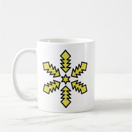 Caneca De Café Floco de Neve Brilhante - Estrela Amarela