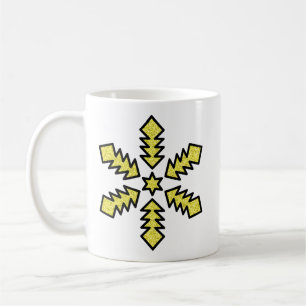 Caneca De Café Floco de Neve Brilhante - Estrela Amarela
