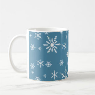 Caneca De Café Floco de neve de Natal em Azul