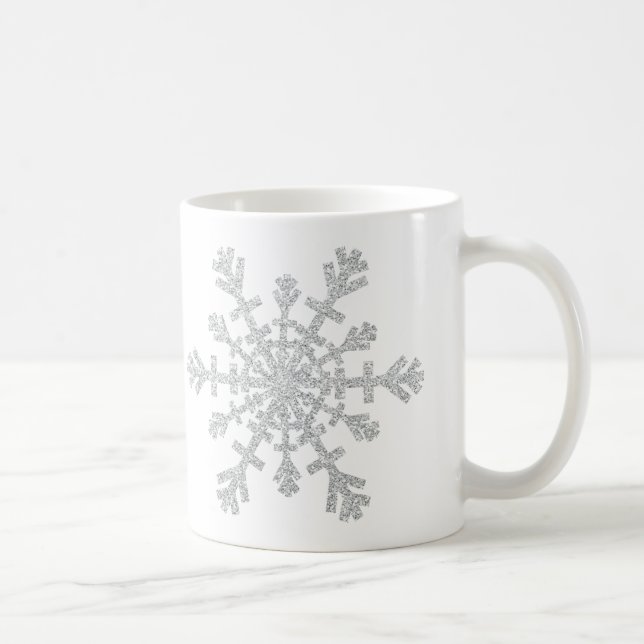 Caneca De Café Floco de neve de prata de inverno para o Natal (Direita)