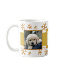 Floco de neve Dourado 2 Foto Monograma Natal