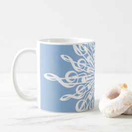 Caneca De Café Floco de neve G-Clef (Monograma Ornamental) de Inv