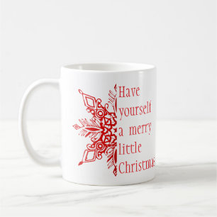 Caneca De Café Floco de neve Merry little Christmas (ou personali