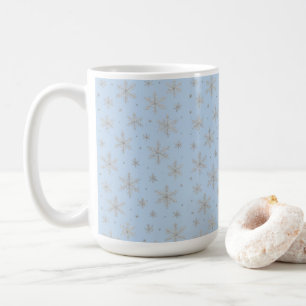 Caneca De Café Floco de Neve Prateado Elegante Férias de Invern
