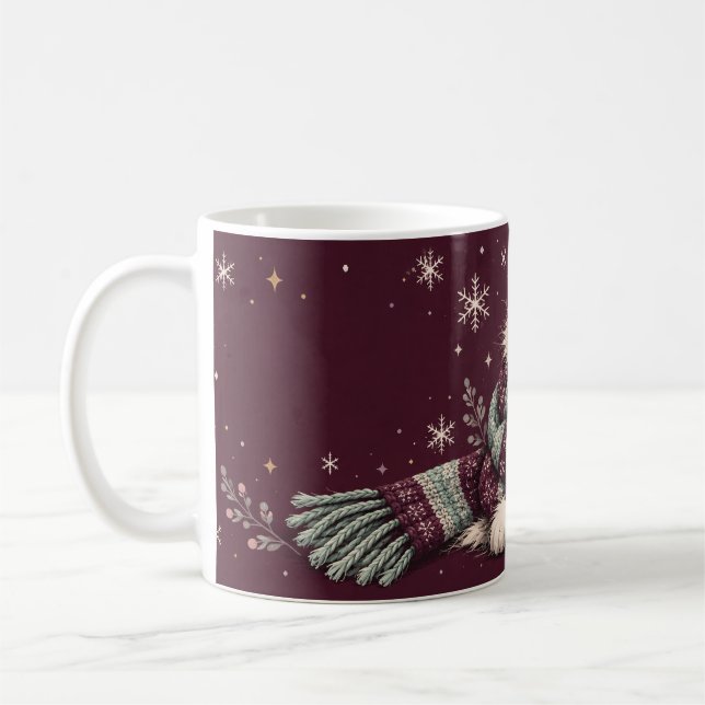 Caneca de Café Floco de Neve Vermelho Gato Aconche (Esquerda)