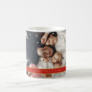 Caneca De Café Flocos de neve caindo Sua Foto e Nome