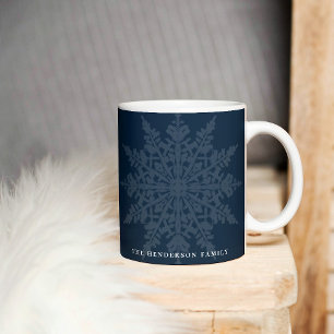 Caneca De Café Flocos de neve de aquarela Alfândega de inverno