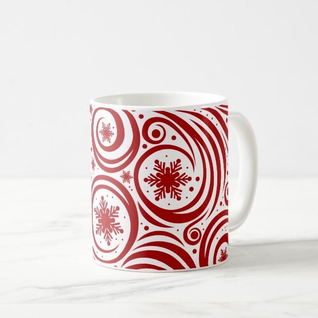 Caneca De Café Flocos de neve de feriado (Frente Esquerda)