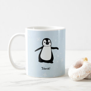 Caneca De Café Flocos de neve de inverno de Pinguim Cugado Person