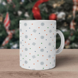 Caneca De Café Flocos de neve de Natal e padrão de pontos