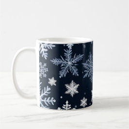 Caneca De Café Flocos de neve Design azul-de-inverno