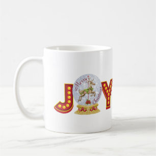 Caneca De Café Flocos de neve do globo natal vintage