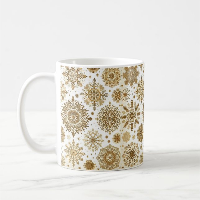 Caneca De Café Flocos de neve Dourados (Esquerda)