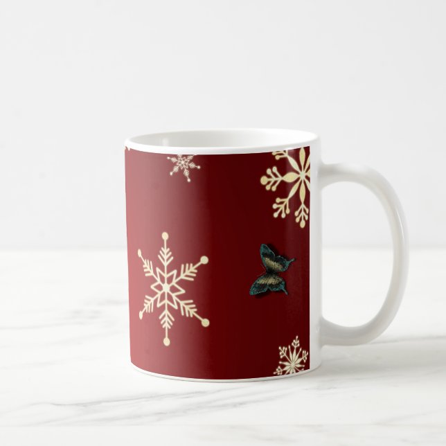 Caneca De Café Flocos de neve e borboletas (Direita)