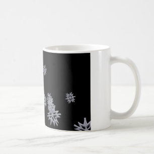 Caneca De Café Flocos de neve em um fundo preto