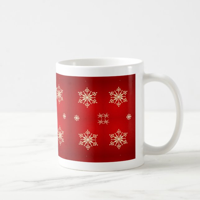 Caneca De Café Flocos de neve em vermelho (Direita)