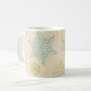 Caneca De Café Flocos de neve giros giros, flocos de neve de inve
