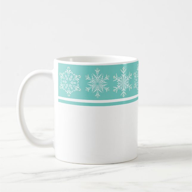 Caneca De Café Flocos de Neve Natal (Esquerda)