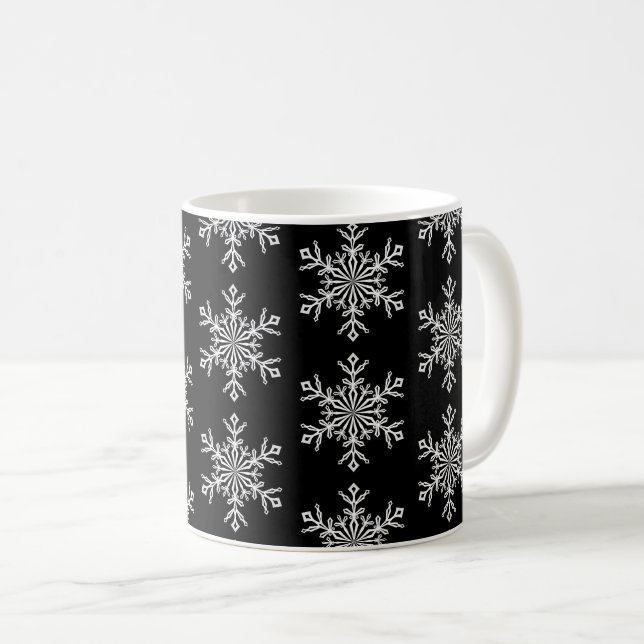 Caneca De Café Flocos de Neve Natal (Frente Esquerda)