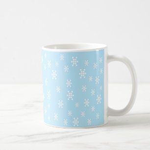 Caneca De Café Flocos de neve padrão branco azul claro