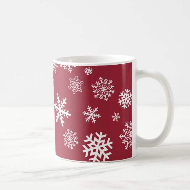 Caneca De Café Flocos de Neve Personalizáveis (Direita)