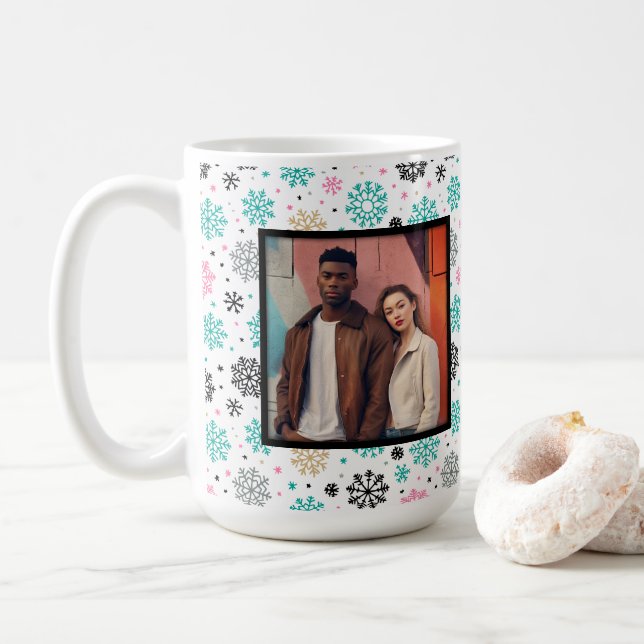 Caneca De Café Flocos de neve retrô (Com Donut)