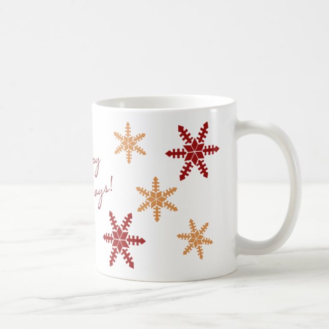 Caneca De Café Flocos de neve sazonais boas festas com texto (Direita)
