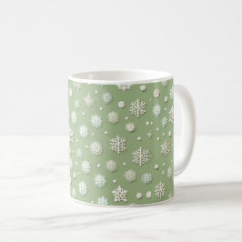 Caneca De Café Flocos de Neve sobre Menta