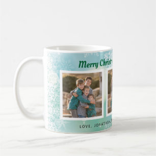 Caneca De Café Flocos de neve   Três Fotografias Natal