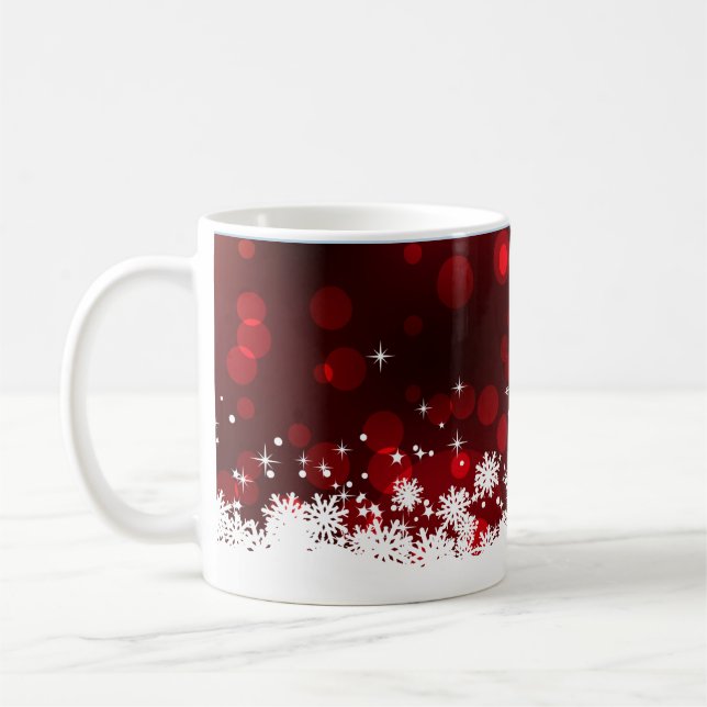 Caneca De Café Flocos de neve - Vermelho (Esquerda)