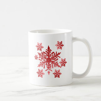 Caneca De Café Flocos de neve vermelhos