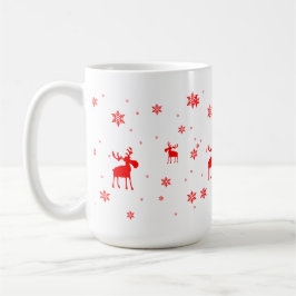 Caneca De Café Flocos de neve vermelhos simples modernos dos