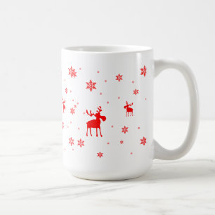 Caneca De Café Flocos de neve vermelhos simples modernos dos