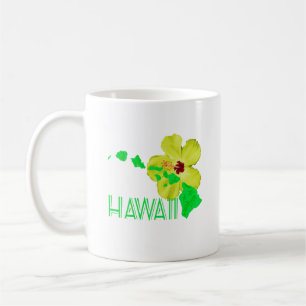 Caneca De Café Flor amarela do hibiscus das ilhas havaianas