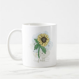 Caneca De Café Flor Amarelo de Aquarela