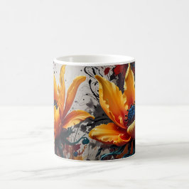 Caneca De Café Flor Amarelo Duo de Cores