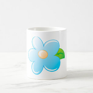 Caneca De Café Flor Azul