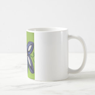 Caneca De Café Flor azul brilhante grande