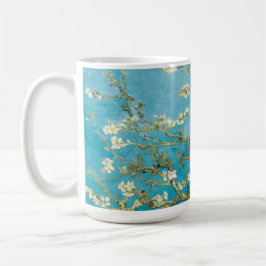 Caneca De Café Flor azul de amêndoa azul-turquesa vibrante de Van