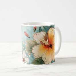 Caneca De Café Flor Boho Tropical Breezy