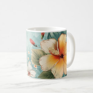 Caneca De Café Flor Boho Tropical Breezy