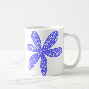 Caneca De Café Flor Bonita - Azul Elétrico
