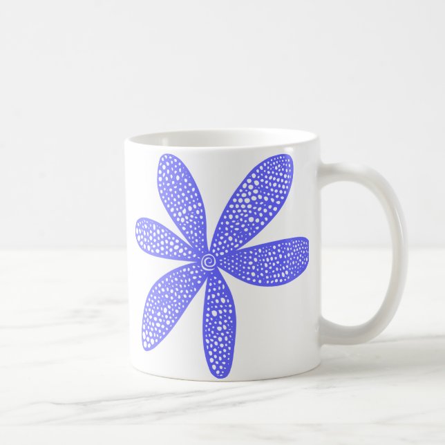 Caneca De Café Flor Bonita - Azul Elétrico (Direita)