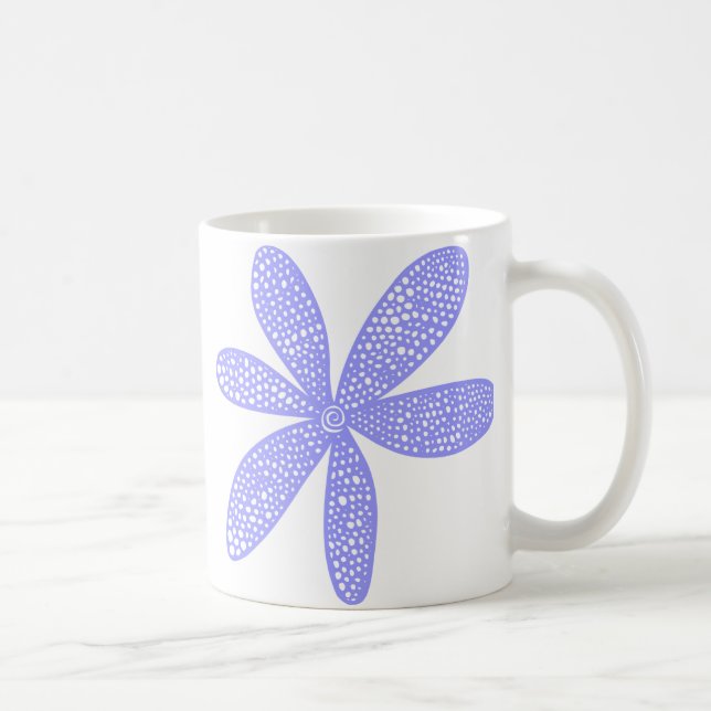 Caneca De Café Flor Bonita - Azul Pastel (Direita)