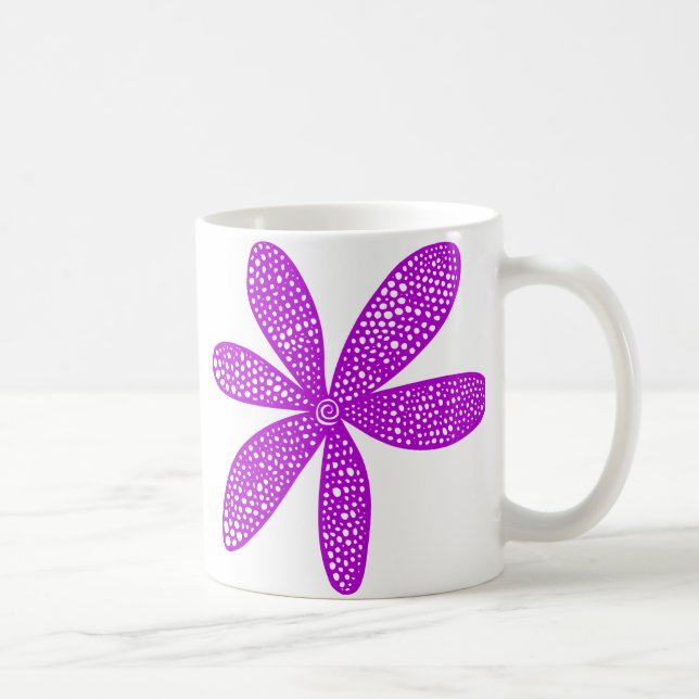 Caneca De Café Flor Bonita - Roxa (Direita)