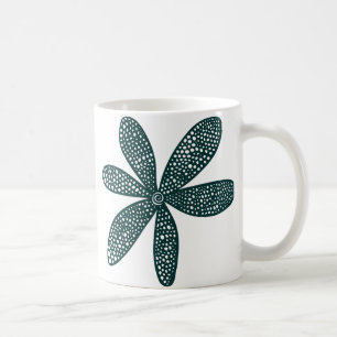 Caneca De Café Flor Bonita - Verde Escuro
