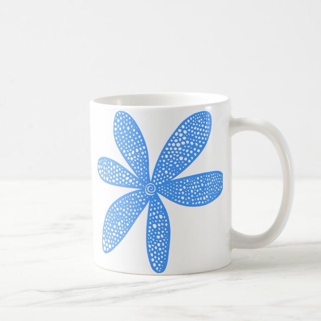 Caneca De Café Flor bonito - Azul-Bebê (Direita)