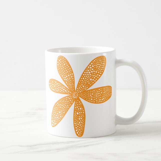 Caneca De Café Flor bonito - Laranja Claro (Direita)