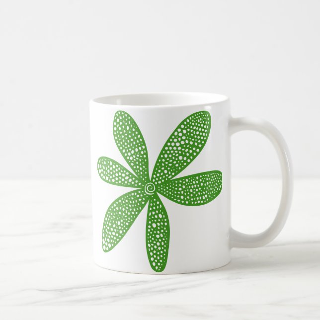 Caneca De Café Flor bonito - Verde Avocado (Direita)