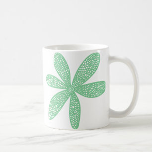 Caneca De Café Flor bonito - Verde Esmaecido